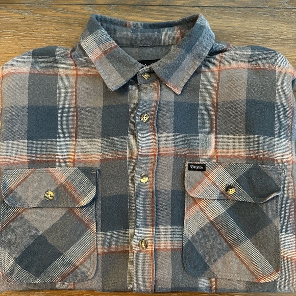 Brixton Long Sleeve Flannel Shirt Size M Great Condition - Picture 1 of 5